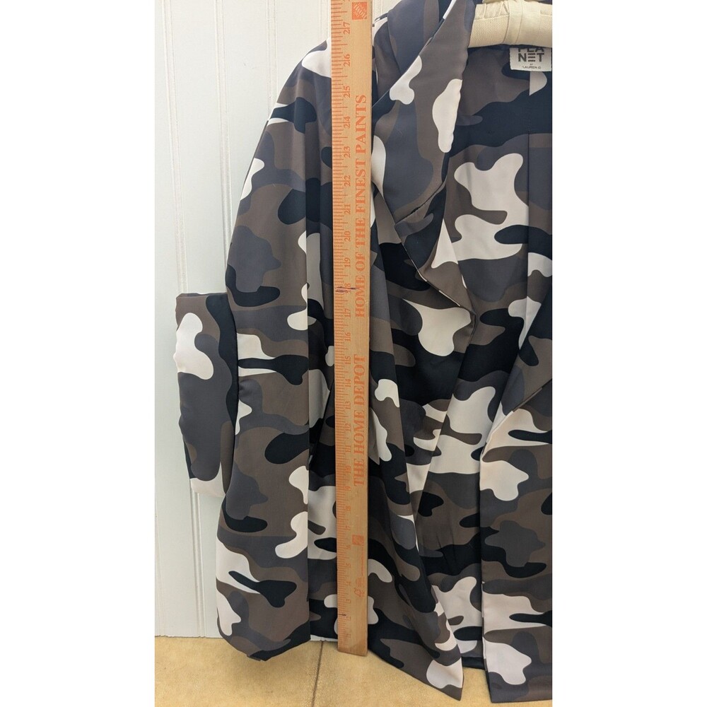 PlaNet by Lauren G NWOT Camouflage Cape Jacket Shawl Collar Button Front Pockets - Picture 10 of 14